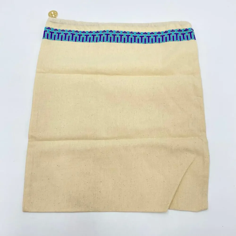 Tory Burch Blue Graphics Ribbons Dust Bag for Shoes or Bags 12.5 X 14.5